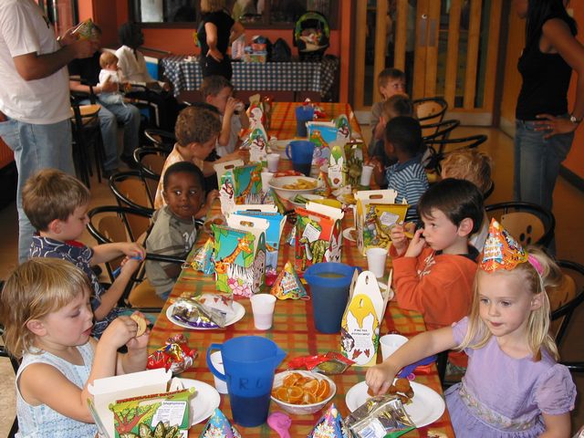 8 - The kids enjoy their food and rest