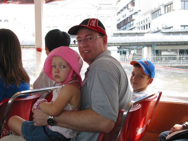 Neve, Adrian and Patrick on river taxi
