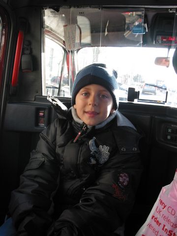 8 - Patrick riding in a famous London Cab
