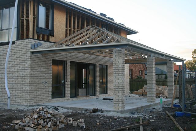 10 - The patio taking shape with some brickwork