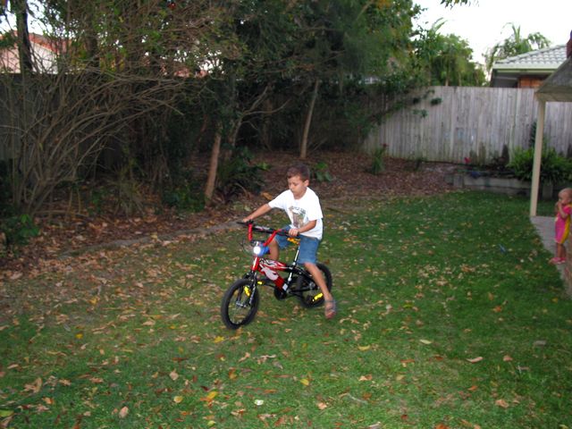 3 - Patrick has his training wheels removed