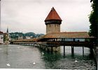26 - The Water Tower and the Chapel Bridge, both built ca. 1300, in Lucerne