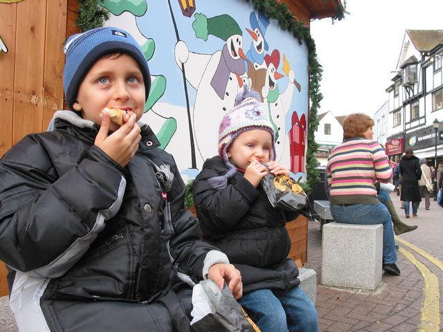 12 - Eating cornish pasties, Kingston Town Centre